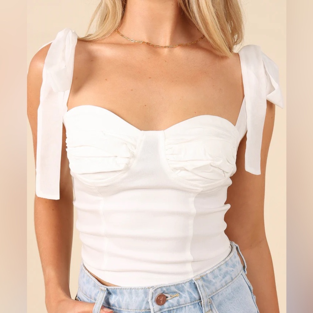 Petal & pup maisie top tie shoulder bustier top
